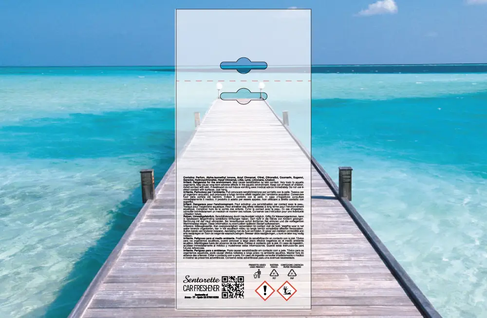 Személyre szabott autóillatosító csomagolási sablon, illat:﻿Kék tenger