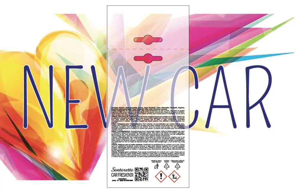 Személyre szabott autóillatosító csomagolási sablon, illat:﻿Új autó